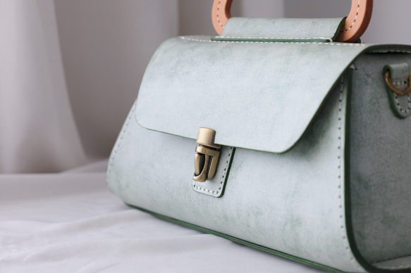 【Creema 獨家早鳥價，免運費】真皮手工單肩包，全手工縫製，兩用包 第5張的照片