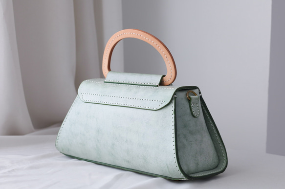 【Creema 獨家早鳥價，免運費】真皮手工單肩包，全手工縫製，兩用包 第6張的照片