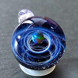 ☆送料無料、一点もの☆ 新世界の宇宙 ca-9 ブラックオパール ガラス ネックレス 2枚目の画像