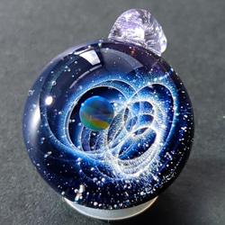 ☆送料無料、一点もの☆ 新世界の宇宙 ca-8 ブラックオパール ガラス ネックレス 4枚目の画像