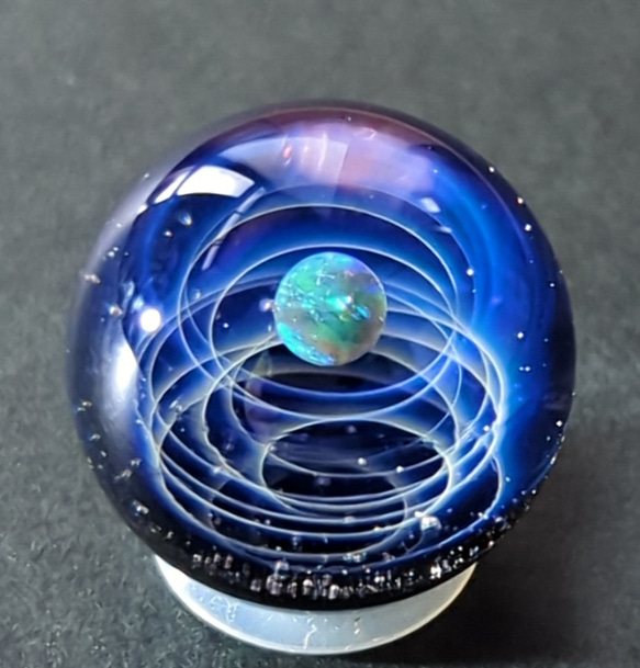 ☆送料無料、一点もの☆ 新世界の宇宙 ca-6 ブラックオパール ガラス ネックレス 1枚目の画像