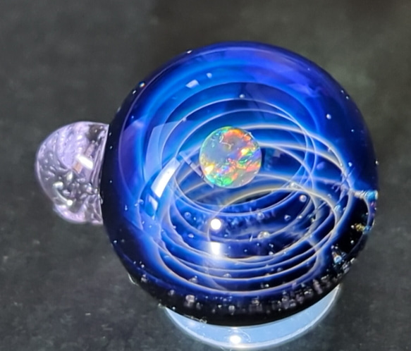 ☆送料無料、一点もの☆ 新世界の宇宙 ca-6 ブラックオパール ガラス ネックレス 2枚目の画像