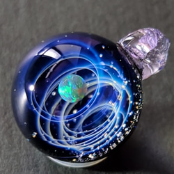 ☆送料無料、一点もの☆ 新世界の宇宙 ca-6 ブラックオパール ガラス ネックレス 4枚目の画像