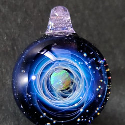 ☆送料無料、一点もの☆ 新世界の宇宙 ca-5 ブラックオパール ガラス ネックレス 6枚目の画像