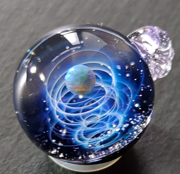 ☆送料無料、一点もの☆ 新世界の宇宙 ca-5 ブラックオパール ガラス ネックレス 4枚目の画像