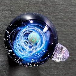 ☆送料無料、一点もの☆ 新世界の宇宙 ca-5 ブラックオパール ガラス ネックレス 2枚目の画像