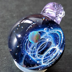 ☆送料無料、一点もの☆ 新世界の宇宙 ca-4 ブラックオパール ガラス ネックレス 3枚目の画像