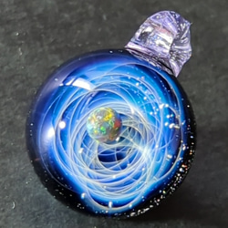 ☆送料無料、一点もの☆ 新世界の宇宙 ca-3 ブラックオパール ガラス ネックレス 3枚目の画像