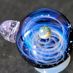 ☆送料無料、一点もの☆ 新世界の宇宙 ca-3 ブラックオパール ガラス ネックレス 2枚目の画像