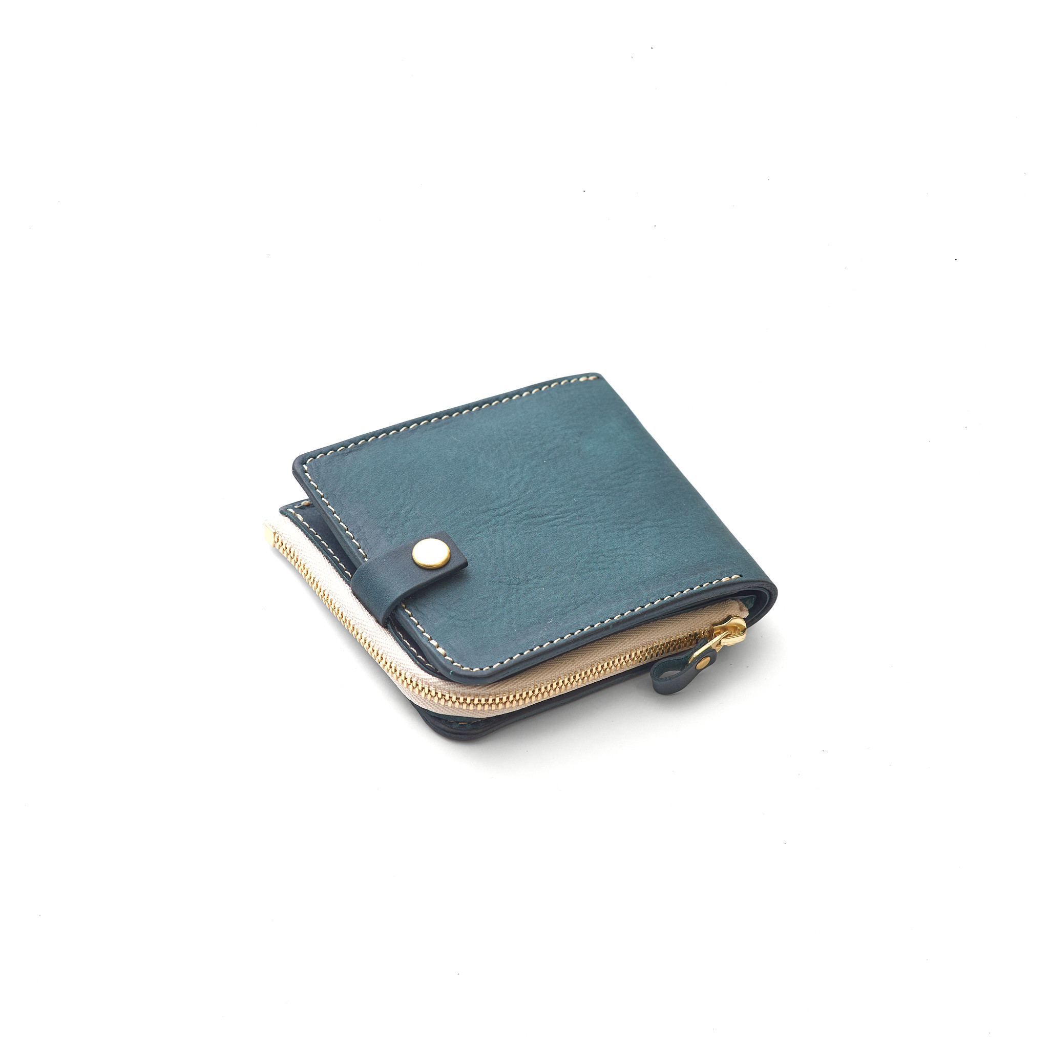 うす型レザー財布/Color:BlueGreen