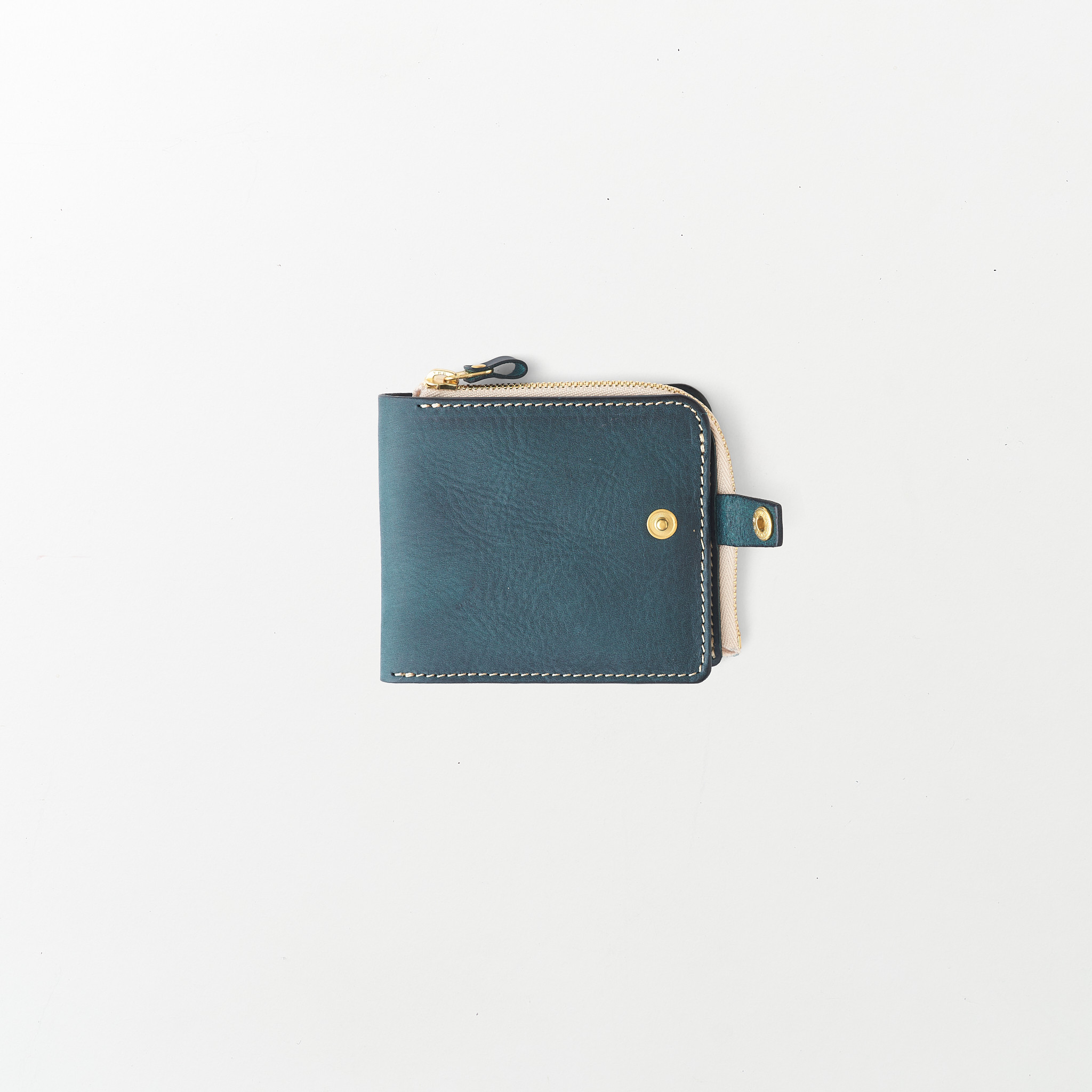 うす型レザー財布/Color:BlueGreen