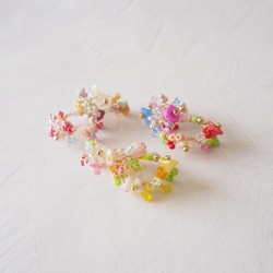 flower ear cuff(bell flower red） 2枚目の画像