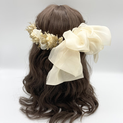 アンティーク髪飾り　ヘッドドレス　シフォンBIGリボン 3枚目の画像