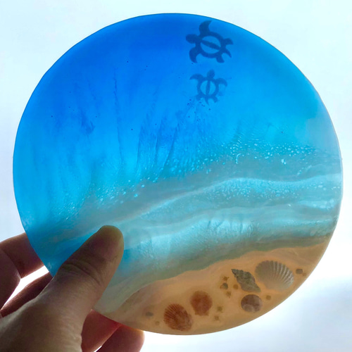 小さな癒しの海 海レジン プレート 海アート インテリア雑貨