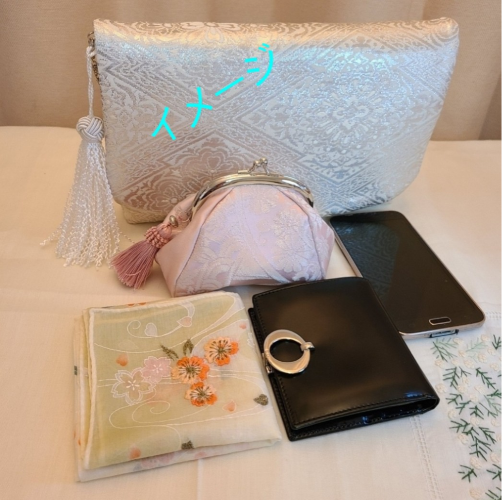 【Creema限定♡母の日】桜花模様シルク着物帯の2waysクラッチバッグ