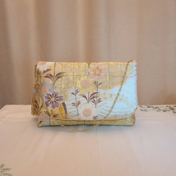Creema限定♡母の日】桜花模様シルク着物帯の2waysクラッチバッグ  