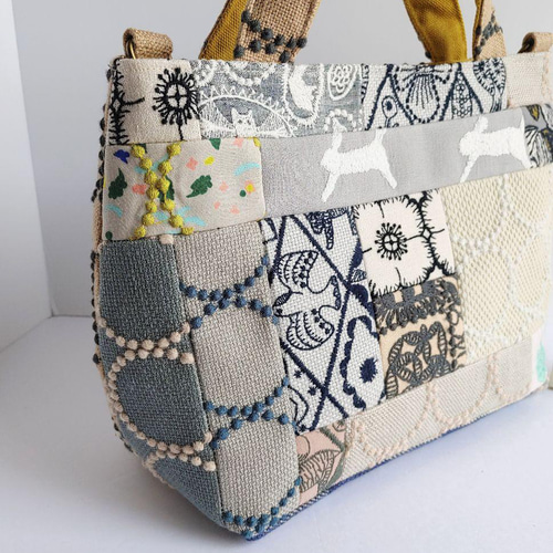 SALE ミナペルホネン タンバリン パッチワーク 2wayパニーニ風  