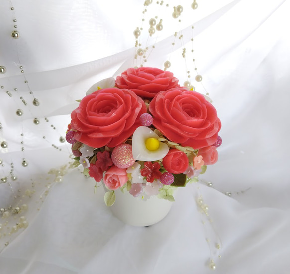 石鹸のバラと花の香りの特別なギフト母の日フラワー2024・ソープカービング/石鹸彫刻　 3枚目の画像
