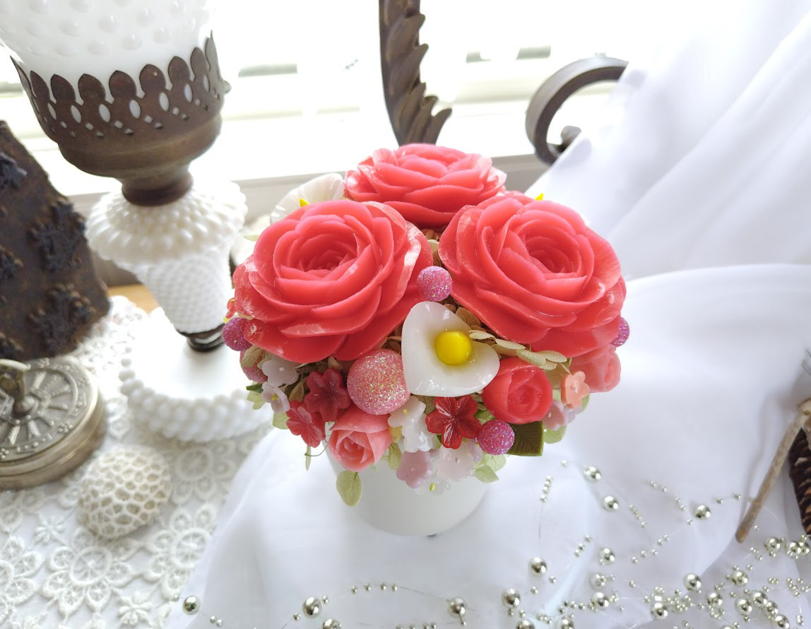 1つ3000円　バラ　薔薇　ピンク　カーネーション　アスター　ブーケ　花束 1つ3000円バラ薔薇ピンクカーネーションアスターブーケ花束