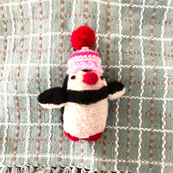 赤いクチバシ・ポンポンニット帽の小さなペンギン 8枚目の画像