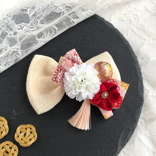ベビーキッズ 和風リボンの髪飾り【CR①】/ベビーヘアバンド ヘア