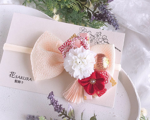 ベビーヘアクリップ ♡ 和柄リボン 和 リボン - emine..✿hair