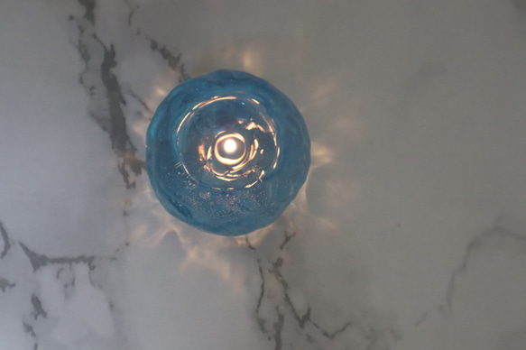 青いリンゴのキャンドル（ガラスのシャーレ付き） 11枚目の画像