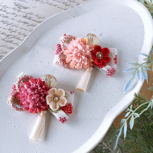 ベビーキッズ 和風リボンの髪飾り【白】リベビーヘアバンド ヘア