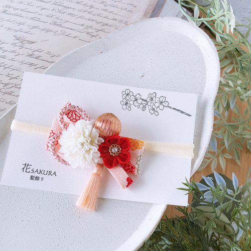 ベビーキッズ 和風リボンの髪飾り【ピンク】/ベビーヘアバンド ヘア