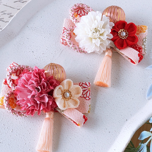 ベビーキッズ 和風リボンの髪飾り【ピンク】/ベビーヘアバンド ヘア