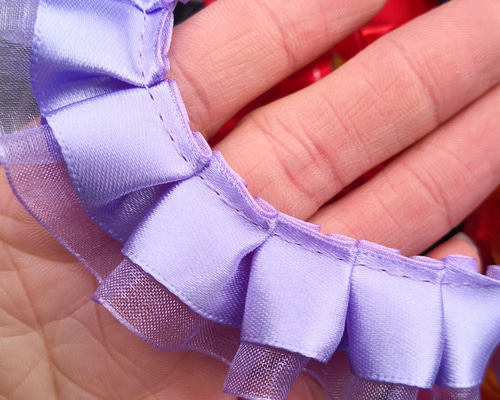 ☆サテン、オーガンジーフリルリボン☆ リボン・テープ バンメイド素材