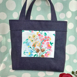 デニムリメイクバックM お花刺繍スマイル☺︎ 0_be5fb2802e4898256d48a58f1acd