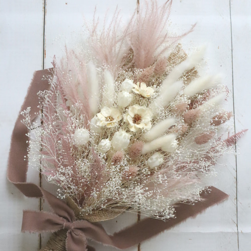 ナチュラルスワッグ：かすみ草：ドライフラワー ドライフラワー sui  