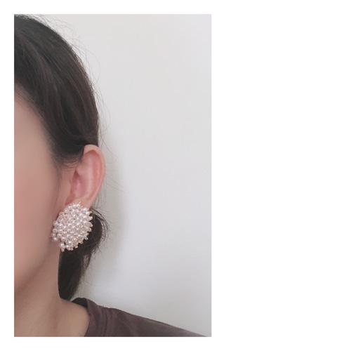 ハンドメイドピアス #812 つぶつぶパール ピアス（スタッド・一粒 
