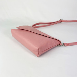 本革の2wayバッグ　ポシェットとウエストポーチ(pink) 6枚目の画像