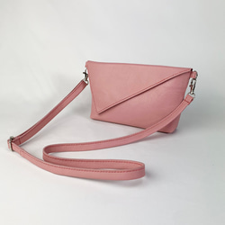 本革の2wayバッグ　ポシェットとウエストポーチ(pink) 2枚目の画像