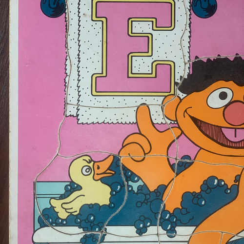 セサミストリート パズル レア★レトロ アメリカンビンテージ セサミストリート木製パズル1970年代