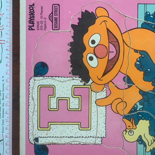 アメリカンビンテージ セサミストリート木製パズル1970年代