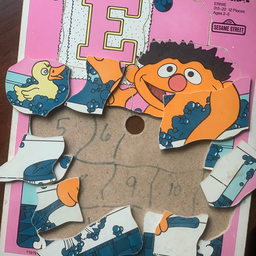 アメリカンビンテージ セサミストリート木製パズル1970年代