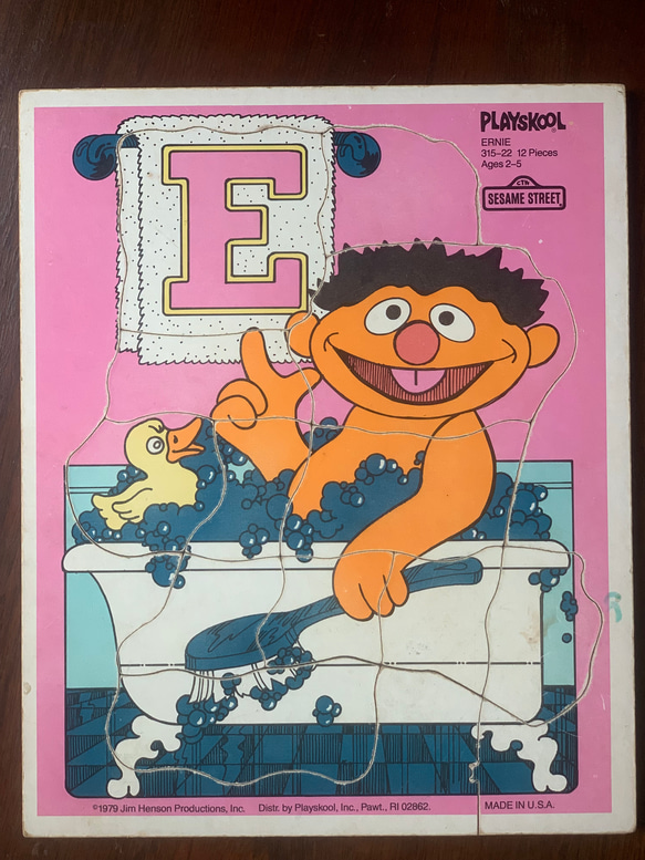 アメリカンビンテージ セサミストリート木製パズル1970年代
