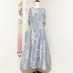 大島紬プリンセスラインワンピース 桜東風 着物リメイク ワンピース