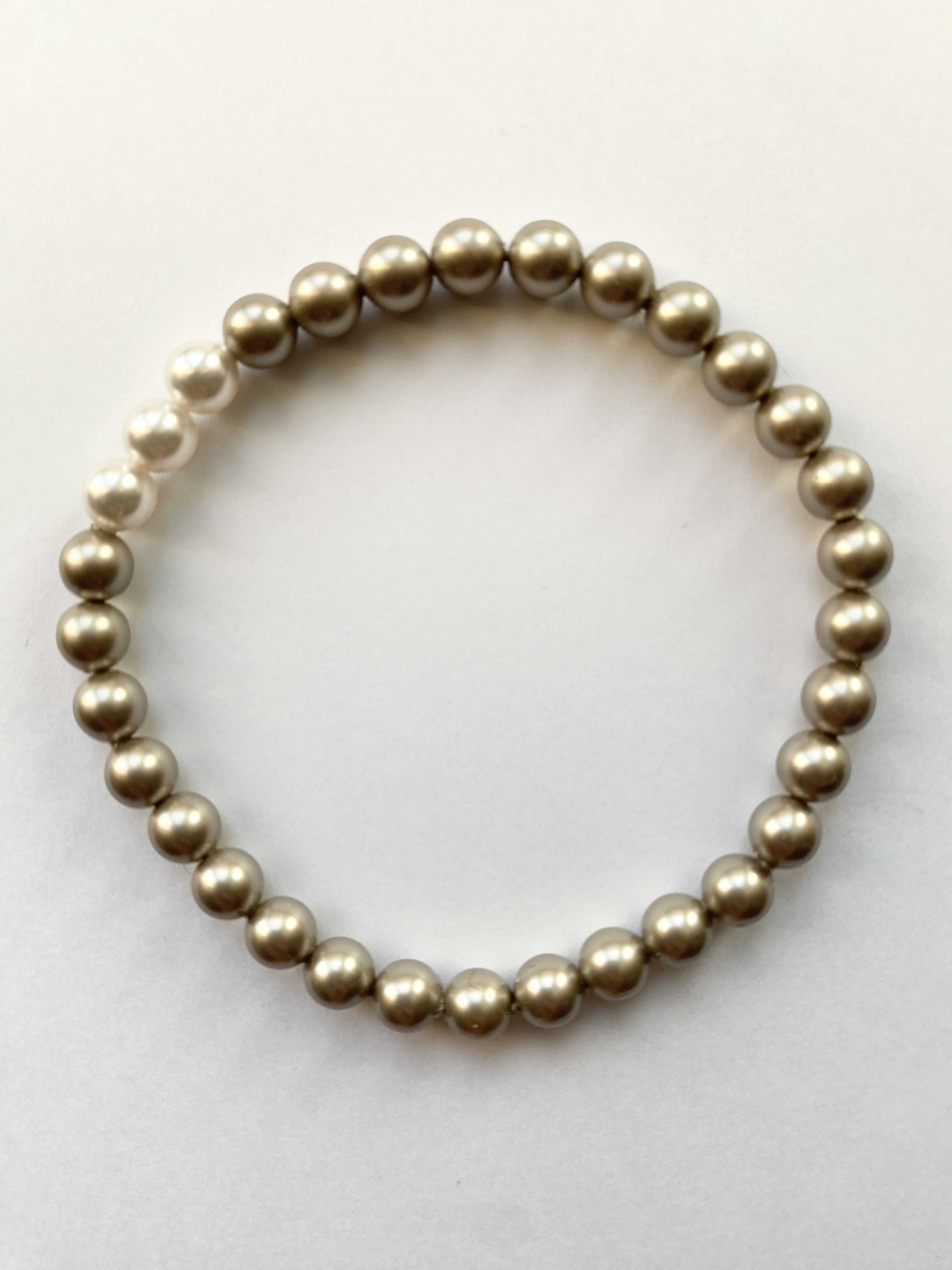 パールブレスレット　新月プラチナ