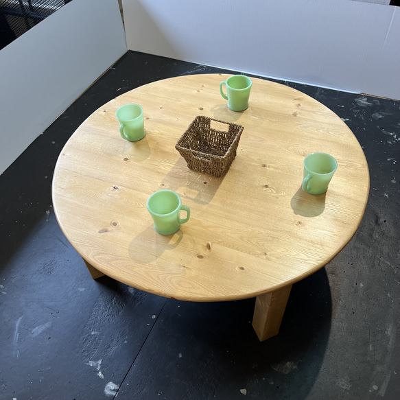ちゃぶ台 90cm 丸テーブル ミディアムウォルナット ローテーブル おしゃれナチュラル 1枚目の画像