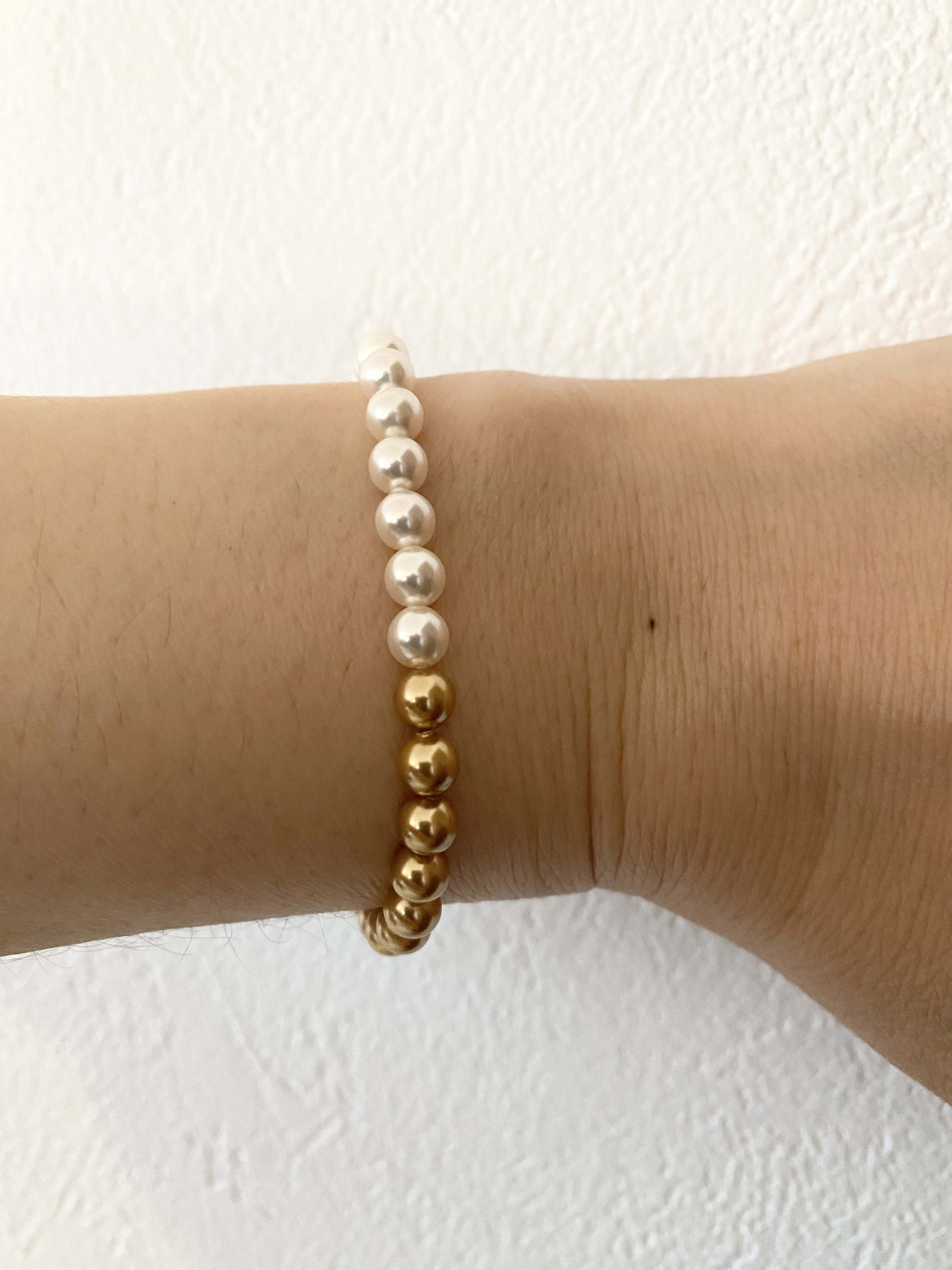 パールブレスレット　ハーフムーンブライト