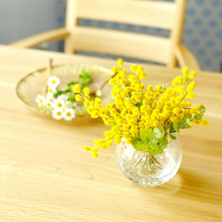 春福袋！お部屋も気持ちも明るく♪ミモザと桜を水ジェルに生けた【水やり＆お手入れ不要】アートフラワー 5枚目の画像