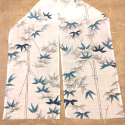 新品･春夏用半衿(竹笹)6 麻とポリノジック 三つ折り縫い お手入れ簡単　夏半襟 2枚目の画像