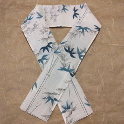新品･春夏用半衿(竹笹)6 麻とポリノジック 三つ折り縫い お手入れ簡単　夏半襟 6枚目の画像