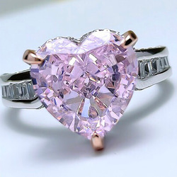 ハート ピンク 8カラット 高炭素ダイヤモンド キラキラ ゴージャス ラグジュアリー リング 普段使い 指輪 シンプル 7枚目の画像