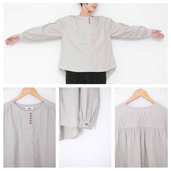 Sanada blouse / sky grey 4枚目の画像