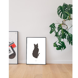 【アートポスター】北欧　ポスター　アート　写真　シンプル　モダン　ホワイト　猫　子供　かわいい　抽象　黒　英字 4枚目の画像